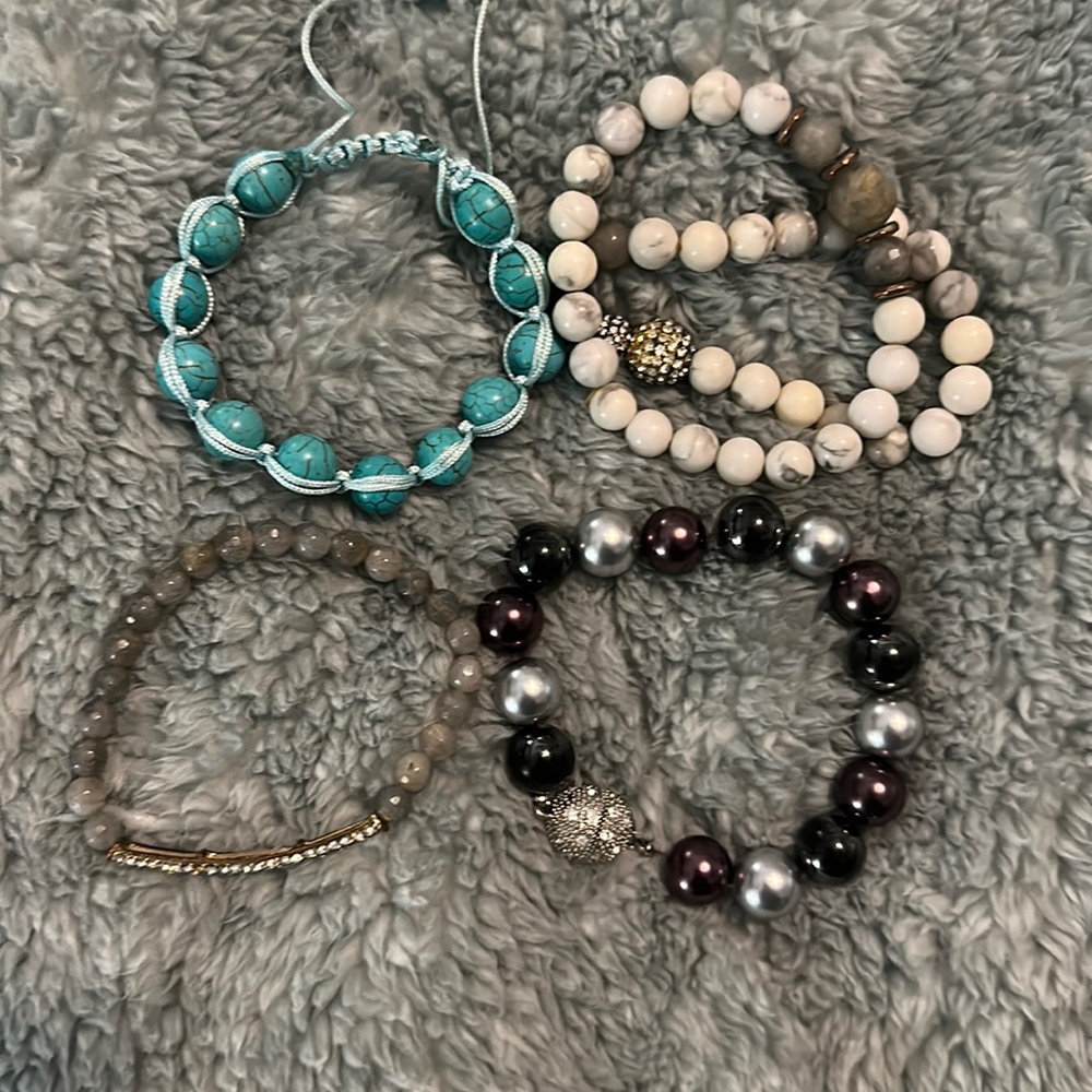 Lot of various stone bracelets